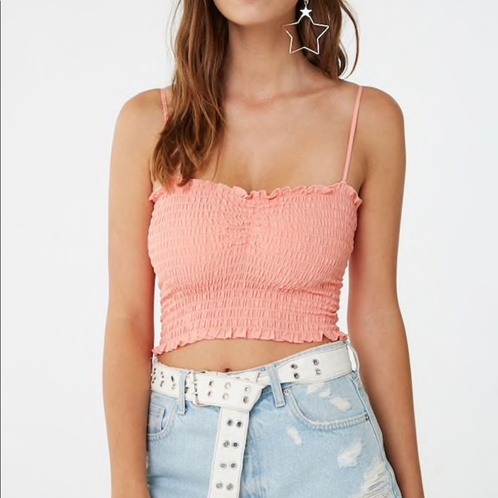 F21 smocked sweetheart cami in BLACK